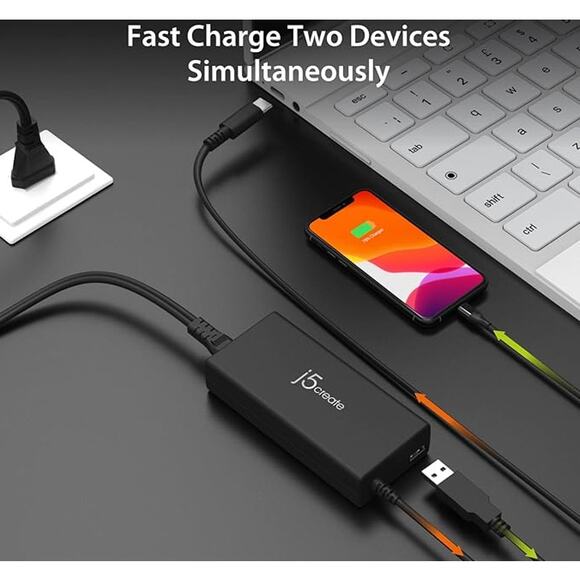j5create USB Type C Super Charger PD 90W + USB Type A 10W Fast Charging JUP2290C - Picture 3 of 6